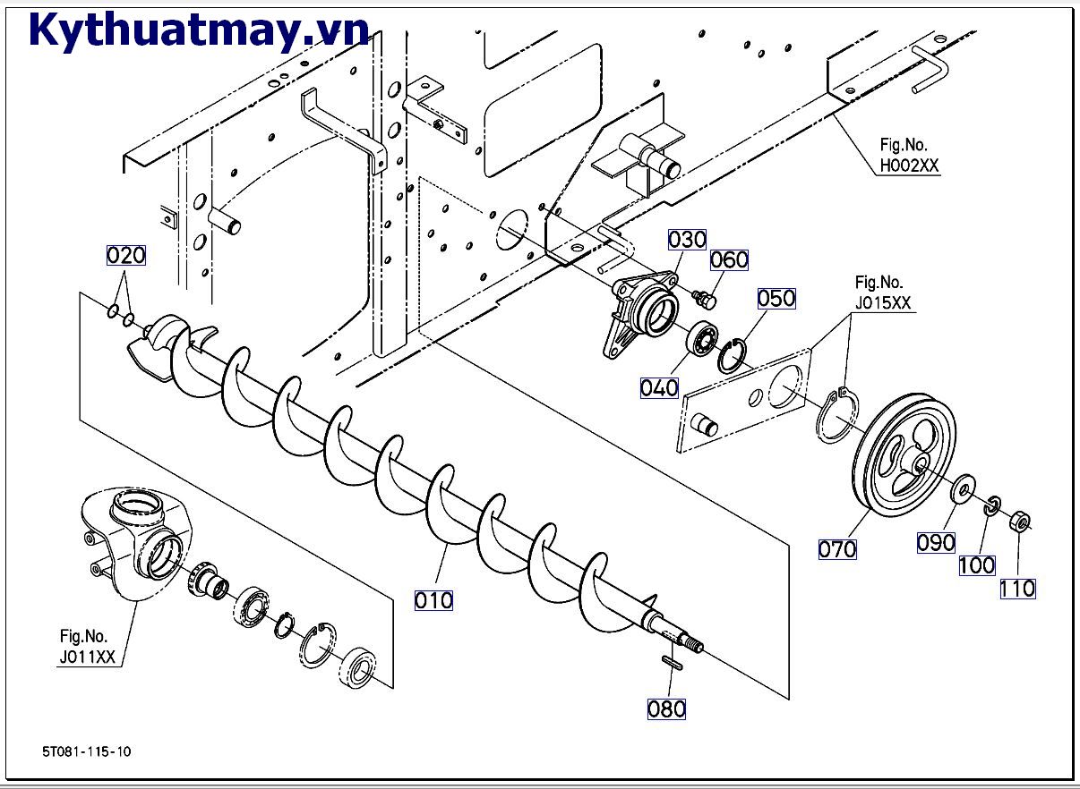 Trục máy khoan ngang thứ 1